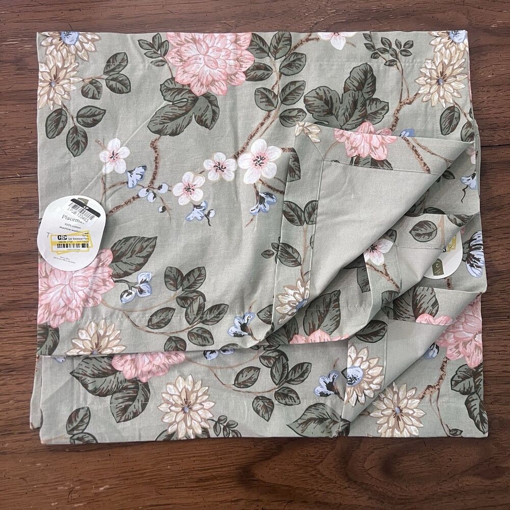 Opalhouse Target Cotton Placemat Sage Green Floral Botanical Embroidered Boho